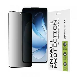 Folie de protectie Ecran Privacy Techsuit pentru Oppo Reno13, Sticla Securizata, Full Glue, 111D imagine