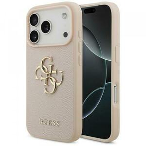 Husa pentru Apple iPhone 17 Pro, Guess, 4G Grained Big and Classic Logo, Roz imagine