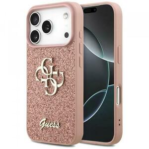 Husa pentru Apple iPhone 17 Pro, Guess, Fixed Glitter Big 4G, Roz imagine