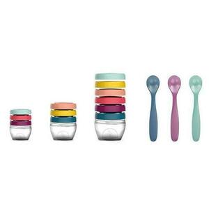 Set alimentatie Babymoov A004310, 3 seturi recipiente, Un set linguri (Multicolor) imagine