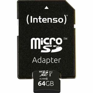 Card de memorie Intenso Premium, microSDXC, 64GB, UHS-I U1, Clasa 10 imagine