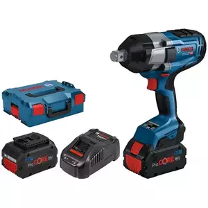 Masina de insurubat (cheie) cu impact pe acumulator Bosch GDS 18V-1050, 2x8.0Ah, 1050Nm, 3/4inch, in set cu L-Boxx imagine