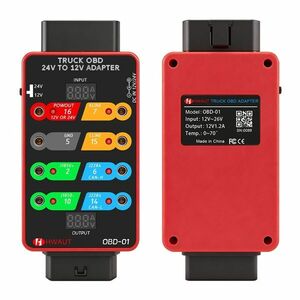 Adaptor OBD camion 24V la 12V Techstar cu Breakout Box 8 porturi, interfata OBD2, convertor tensiune 12V/24V, universal imagine