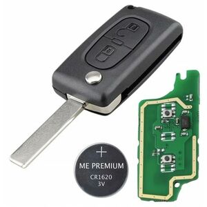 Resigilat Cheie auto completa Techstar cu 2 butoane, lama 407, cip ID46 si frecventa 433MHz – compatibila Peugeot 2006–2011, Citroen imagine
