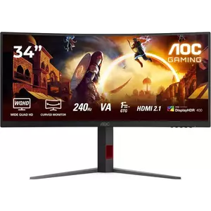Monitor LED AOC CU34G4Z 34" Curbat UWQHD 240Hz 1ms Black imagine