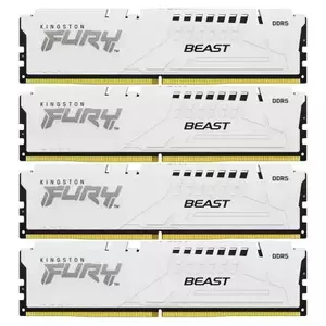 Memorie Desktop Kingston Fury Beast 64GB(4 x 16GB) DDR5 6000Mhz White imagine