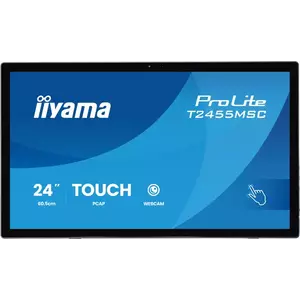 Monitor LED iiyama ProLite T2455MSC-B2 24" Full HD TouchScreen Webcam 5ms Black imagine