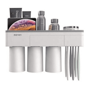 Suport Dispenser pasta de dinti cu 3 pahare magnetice 4 periute imagine