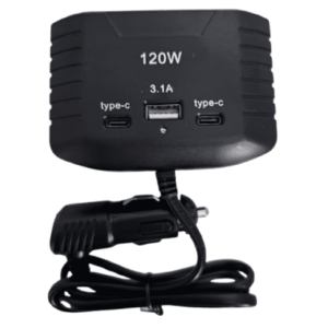 Incarcator auto la bricheta 120W cu 3 prize USB imagine