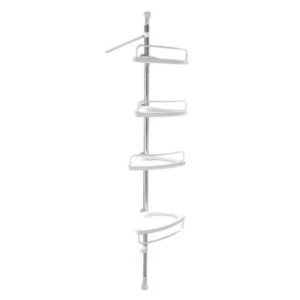 Etajera colt pentru baie si dus 4 rafturi inaltime reglabila montare pe colt pana la 320 cm imagine