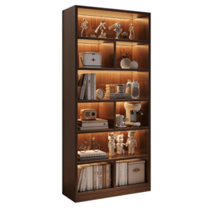 Biblioteca cu 6 rafturi deschise cadru lemn 180x60x24 cm Stejar negru imagine