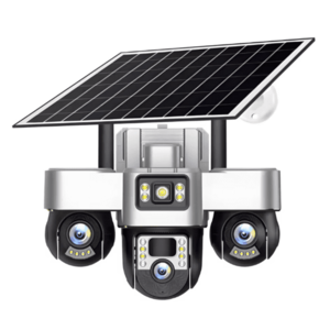 Camera de supraveghere tripla cu panou solar SIM 4G 18MP Full HD 3 zone supravegheate simultan Vedere nocturna imagine