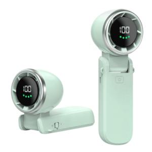 Mini Ventilator premium 6 trepte de viteza cu display LED portabil alimentare Type C VERDE imagine