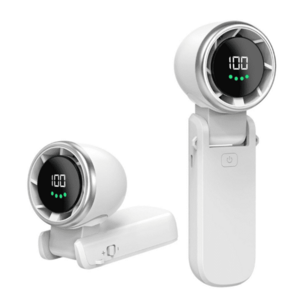 Mini Ventilator premium 6 trepte de viteza cu display LED portabil alimentare Type C ALB imagine