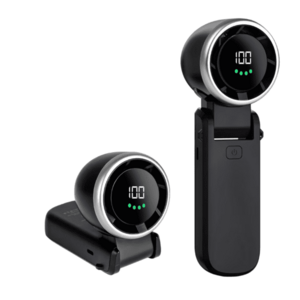 Mini Ventilator premium 6 trepte de viteza cu display LED portabil alimentare Type C NEGRU imagine