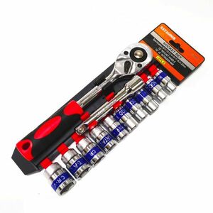RIB-Set 12 Piese Cheie cu Clichet 1/2" Capete Chei Tubulare 10-22mm imagine