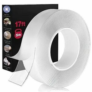 Set 3 Banda Ivy Grip 1 CM x 300 CM SUBTIRE din SILICON transparent dublu adeziva incolora JK imagine