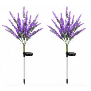 Set 2 Lampi solare LED tip LAVANDA pentru gradina iluminare decorativa exterior imagine