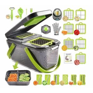 Mini Tocator de Legume 24-in-1: Mandolina de Bucatarie Multifunctionala imagine