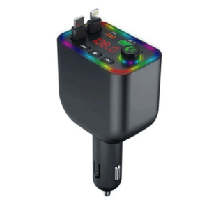 Incarcator auto Bluetooth Andowl Q C98 putere 120W FM modulator USB + Type C + Lightning RGB imagine