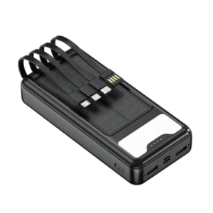 Baterie solara externa cu incarcare rapida 12000mAh cu 4 cabluri incorporate Andowl Q DC79 imagine