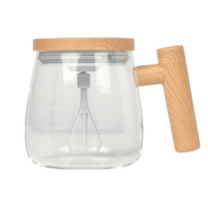 Cana pentru cafea cu mixer sticla/lemn capacitate 400 ml imagine