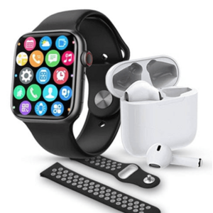 Set ceas smartwatch si casti bluetooth pro max W26 BARBATI imagine