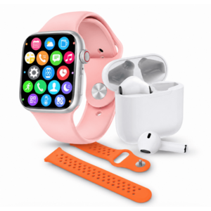 Set ceas smartwatch si casti bluetooth pro max W26 FEMEI imagine
