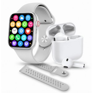 Set ceas smartwatch si casti bluetooth pro max W26 UNISEX imagine