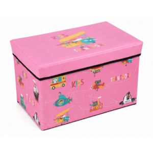Cutie pliabila pentru depozitare tip taburet ROZ 48x31x31 cm cu desene dreptunghiulara imagine