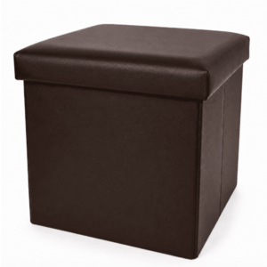 Cutie pliabila pentru depozitare tip taburet MARO 38x35x30 cm PATRATA imitatie PIELE imagine