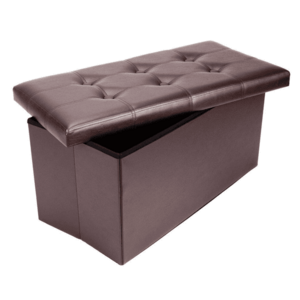 Cutie pliabila pentru depozitare tip taburet MARO cu model 66x38x38 cm DREPTUNGHIULARA imitatie PIELE imagine