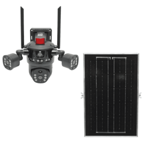 Camera supraveghere lentila duala Ai 4G WIFI 2.4GHz panou solar 8W rotativa 360 PTZ detectie umana infrarosu alarma imagine