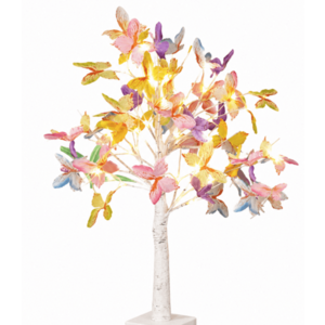 Mini Pom Artificial iluminat cu LED Fluturi Colorati decorativ 60cm imagine