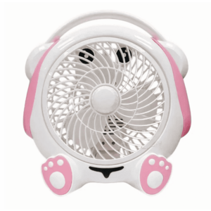 Mini ventilator cu fir model URSULET pentru birou portabil ALB ROZ imagine