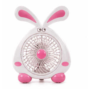 Mini ventilator cu fir model IEPURAS pentru birou portabil ROZ imagine
