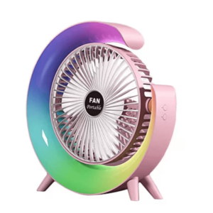 Mini ventilator de birou rotund cu LED RGB imagine