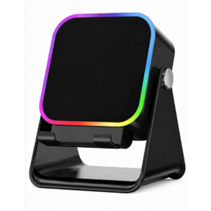 Suport telefon cu boxa Bluetooth incarcare Wireless baterie 5000mAh iluminare RGB 8 moduri imagine
