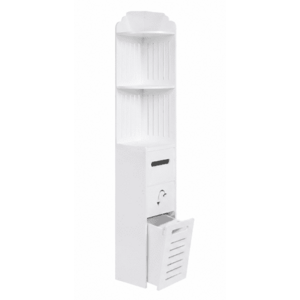 Dulap vertical pentru baie 3 polite 2 sertare 120 x 20 x 20 cm ALB imagine