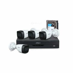Sistem supraveghere exterior basic Dahua WizSense DH-B4EXT30-5MP, 4 camere, 5 MP, IR 30 m, 2.8 mm, PoS, IoT + HDD 1 TB imagine