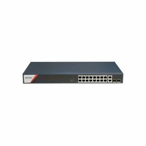 Switch Gigabit PoE Hikvision DS-3E1520HP-SI-16P2T2F, 16 porturi Gigabit PoE, 2 RJ45, 2 SFP, 230W, cu management imagine