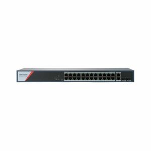 Switch PoE Hikvision DS-3E1528HP-SI-24P2T2F, 24 porturi Gigabit PoE, 2 RJ45, 2 SFP, Hi-PoE 90W, buget PoE 370W, cu management imagine