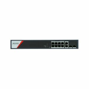 Switch PoE Hikvision DS-3E1512HP-SI-8P2T2F, 8 porturi Gigabit PoE, 2 RJ45, 2 SFP, Hi-PoE 90W, buget 130W, cu management imagine