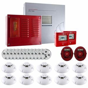 Sistem alarma antiincendiu adresabil UniPOS KIT-UP10A, 2 bucle, 250 zone, 60 detectori/zona, 10 detectori imagine