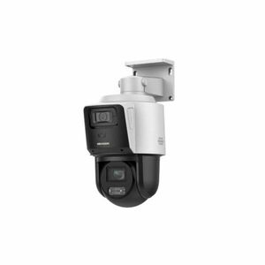 Camera supraveghere rotativa IP PTZ cu iluminare si lentila duala Hikvision TandemVU Darkfighter DS-2SE3C410MWG-E/14, 4 MP dual, 2.8/ 5.76-57.6 mm, zoom optic 10x, IR/lumina alba 80/30 m, detectie inteligenta, microfon si difuzor, slot card, PoE+ imagine