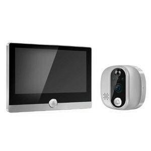 Sonerie video WiFi Door Viewer SF W1, 2 MP, ecran 4.3 inch, unghi 167 grade, PIR, microfon si difuzor, acumulator 5000 mAh, detectie miscare, Tuya, night vision, slot card imagine