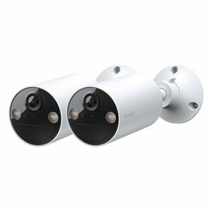 Set camera de supraveghere wireless IP WiFi cu acumulator si iluminare duala TP-Link Full Color Tapo C410, 3 MP, 3.17 mm, IR/lumina alba 9.1 m, microfon si difuzor, slot card, detectie miscare, sirena, control din aplicatie, 2 bucati imagine