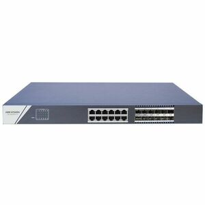 Switch Hikvision DS-3E0524TF(B), 24 porturi Gigabit, 12 porturi SPF, 48 Gbps, carcasa metal, plug and play, fara management imagine
