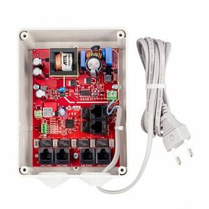 Kit switch PoE pentru 5 camere IP ATTE Power IPB-5-10A-S4, 6 porturi, 90 W, cutie exterior ABOX-S4, sigurante electronice, sursa alimentare imagine