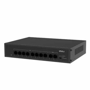 Switch cu 10 porturi Imou SF110P, 10/100 Mbps, 1.6 Gbps, 8 porturi PoE, 2 porturi uplink, buget PoE 65W, fara management imagine